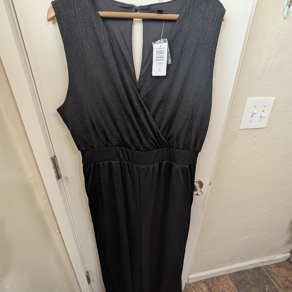 Torrid Black Wide Leg Jumpsuit V-Neck Sleeveless